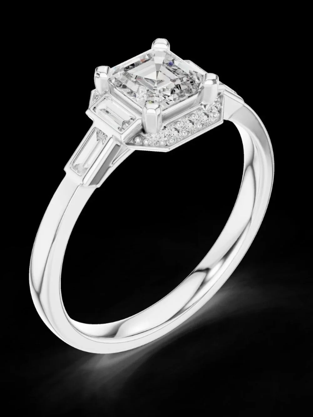 2ct Asscher Cut Lab Grown Diamond IGI Cert 14K Solid Gold Ring Everyday Wear